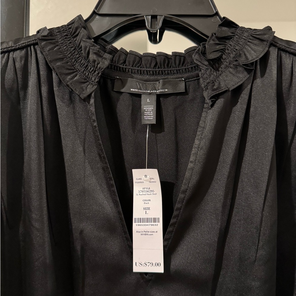 Black sleeveless silky blouse WHBM